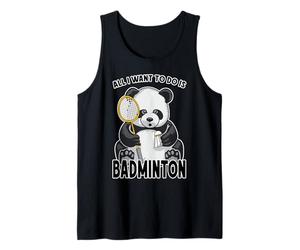 Panda Badminton, Tout ce Que Je Veux Faire, C'est Un Adorable Joueur d'ours Débardeur