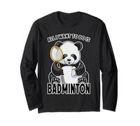 Panda Badminton, Tout ce Que Je Veux Faire, C'est Un Adorable Joueur d'ours Manche Longue