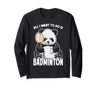 Panda Badminton, Tout ce Que Je Veux Faire, C'est Un Adorable Joueur d'ours Manche Longue