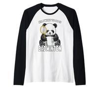Panda Badminton, Tout ce Que Je Veux Faire, C'est Un Adorable Joueur d'ours Manche Raglan