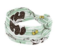 Panda Bamboo National Treasure Bandeau large pour femme Turban doux antidérapant Bandeau élastique sudation yoga entraînement bandeau croisé noué