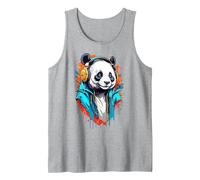 Panda Bear écoutant de la Musique Débardeur, Homme, Gris Chiné, L