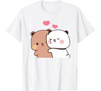 Panda Bear Hug Bubu and Dudu Valentines Days Funny Gift Unisex T-Shirt (Blanc,M)