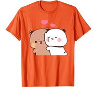 Panda Bear Hug Bubu and Dudu Valentines Days Funny Gift Unisex T-Shirt (Orange,L)
