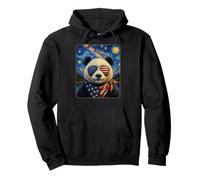 Panda Bear Portant des Lunettes Drapeau américain Sweat à Capuche