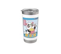 Panda Bear Ramen Japonais Kawaii Vaporwave Otaku Anime Boy Gobelet isotherme en acier inoxydable double paroi