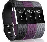 Panda Bobo Panda Lot de 3 bracelets de rechange classiques compatibles avec Fitbit Charge 2, Small, Silicone
