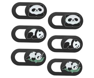 Panda Cache Pièces Webcam Coulissant 6 pour Ordinateur Portable Tablette | Abs Noir, Ajustement, Anti-espionnage, Facile à Utiliser, Prévention des Fuites, Lot de Six