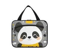 Panda Cartoon Star Sacs à suspendre gris pour femme avec crochet, sac tendance pour articles de toilette pour croisière, voyage, vacances, bolso de para Mujer L