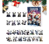 Panda Christmas Calendar 2025-24 Day Festive Charm Countdown, Decorative Holiday Ornaments for Door Branches Wall Window Indoor Outdoor Home Party Décor, 18cmx7.7 Inches