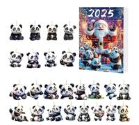 Panda Christmas Calendar 2025-24 Day Festive Charm Countdown, Decorative Holiday Ornaments for Door Branches Wall Window Indoor Outdoor Home Party Décor, 18cmx7.7 Inches