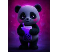 Panda Composition Notebook: Cute Bubble Tea Cover Journal Featuring Wide Ruled Pages, Matte Finish, 7.5 x 9.25 Writing Book for School Notes, Diaries, and Gifts