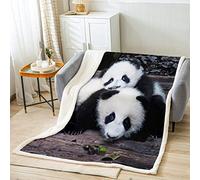 Panda Convient Aux Enfants Cute Panda Couverture pour Enfants Garçons Filles Kawaii Animaux Couverture en Flanelle 130x150cm Wildlife Lit Canapé Décoration