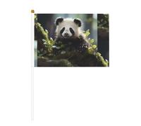 Panda Cubs in the Forest Lot de 6 drapeaux imprimés double face 14 x 20,8 cm, adapté pour les activités d'équipe