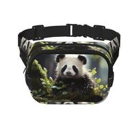 Panda Cubs in the Forest Sac banane carré double couche - Sac banane unisexe partout pour la course, les voyages, la randonnée, le fitness, noir, taille unique, Noir/blanc, One Size