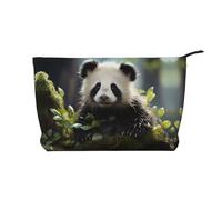 Panda Cubs in The Forest Trousse à maquillage tendance en velours côtelé avec fermeture éclair, convient pour les voyages, le camping et une utilisation quotidienne