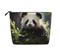 Panda Cubs in The Forest Trousse de maquillage en chanvre artificiel de grande capacité Organiseur de voyage pour voyage d'affaires et usage quotidien