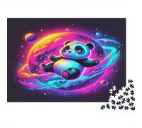 Panda dans la Nébuleuse Spatiale, Puzzle 1000 pièces, Animaux rares, œuvre détaillée, Couleurs Vives, Carton recyclé pour Adultes et Enfants, Cadeau de fête, 70x50cm