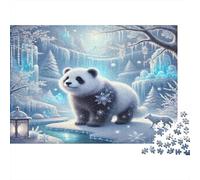 Panda dans Le Pays des Merveilles d'hiver Puzzle 1000 Pièces À Monter Adolescents Cadeau No?l Développement Cognitif Garantie Pièce Manquante Papier Haute Qualité 52x38cm/1000pcs