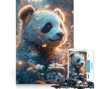 Panda dans Un Champ de Fleurs Puzzle 1000 pièces pour Adolescents Renforce la mémoire et favorise Les Moments de Calme Qualité supérieure Cadeau Classique (38x52cm)