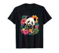 Panda de la forêt Tropicale avec Fleurs d'hibiscus T-Shirt