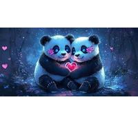Panda Diamond Painting Enfant, Comme Diamond Painting, Peinture Diamant Kit Complet, Full Drill Cristal Point De Croix Fabrication De MosaïQues Artisanat, Cadeaux DéCoratifs Femmes 140x70cm T-Z933