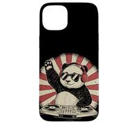 Panda DJ Tourne-Disque Musique Rétro Fête Animal Coque pour iPhone 15 Plus