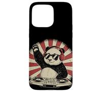 Panda DJ Tourne-Disque Musique Rétro Fête Animal Coque pour iPhone 15 Pro Max