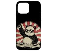 Panda DJ Tourne-Disque Musique Rétro Fête Animal Coque pour iPhone 16 Pro Max