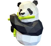 Panda Eat Bamboo Paper Model Low Poly Sculpture Home Decor Hallway Party Wall Decorations Papercraft 3D DIY Hand Made Toys