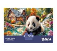 Panda en Flux Jigsaw Puzzle Jeu Difficile pour Les 1000 Piece Le trésor National de la Chine Puzzles Jouet Éduchatif Idées Cadeaux Aux Adultes Et Enfants 52x38cm/1000pcs