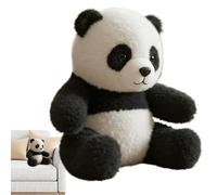 Panda en peluche réaliste 9,06 x 8,66 pouces, mignon compagnon apaisant émotionnel, décoration à collectionner douce | chambre à coucher, table, étagère, salle de séjour, crèche déco