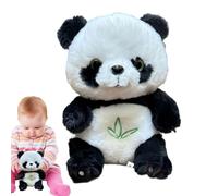 Panda en peluche relaxante en forme de cœur : peluche panda en relief pour dormir, mignon animal en peluche avec image de panda, peluche pour dormir, musique, compagnon pour dormir pour
