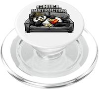 Panda est allongé sur Le canapé et Mange des Chips Chill Instructor PopSockets PopGrip pour MagSafe
