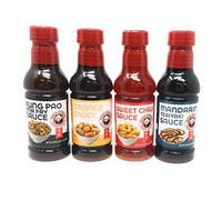 Panda Express Lot de 10 variétés de sauce, 531,6 g et 588,3 g (lot de 4) comprend 1 bouteille de sauce Chili, une sauce mandarine teriyaki, une sauce orange et une sauce Kung Pao
