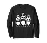 Panda Funny Youth Life Dad Mom Retro Punk Rock Joli graphisme Manche Longue