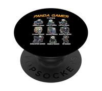 Panda Gamer Types Diverse Gamer Graphic pour garçons, Hommes, Enfants PopSockets PopGrip Adhésif