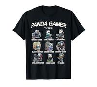 Panda Gamer Types Diverse Gamer Graphic pour garçons, Hommes, Enfants T-Shirt