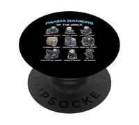 Panda Gamers of The World Diverse Gamer Panda Graphic PopSockets PopGrip Adhésif