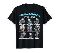 Panda Gamers of The World Diverse Gamer Panda Graphic T-Shirt