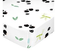 Panda Garden Drap de lit multicolore 70 x 140 x 14 cm (Maxicuna), 100 % coton, qualité 150