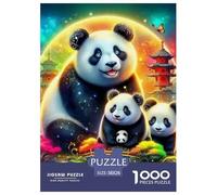Panda géant 1000 Pièces Puzzle pour Adultes Jeux De Défi Familial Puzzle Anti-Stress Entraîner La Mémoire du Cerveau Cadeaux pour Adultes 38x26cm/1000pcs
