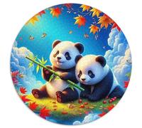 Panda géant 1000 Pièces Puzzle Rond Classiques Qualité Supérieure Cadeau Unique pour Adultes Et Enfants 1000pcs (67.5x67.5cm)