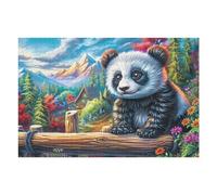 Panda géant avec du Bambou 1000 Pièces Puzzle pour Ado en Carton Anti-Déchirure Bûche, Bambou et Neige Facile Débutant Jeu De Société Soirée Entre Amis Cadeau Anniversaire Petit Prix 1000 PCS