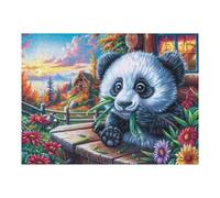 Panda géant dans la Neige 500 Pieces Casse-tête Expert Confirmé en Carton Épais Rigide Peinture à l'huile d'animal de Compagnie Très Difficile Niveau Expert Motif Complexe Cadeau Anniversaire Premium