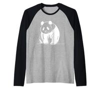 Panda géant Ours Ligne Art mammifère Art zoologiste Manche Raglan