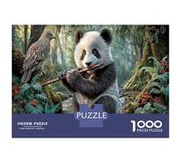 Panda géant Puzzle DIY 1000 Pièces Flute en Bambou pour Grands-Parents Amélioration De La Mémoire Loisirs Créatifs Cadeau De Noël 52x38cm/1000pcs