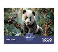 Panda géant Puzzles 1000 Pièces en Papier Recyclé Le Forest Stream pour Grands-Parents Anti-Stress Renforcement Familial Qualité Premium 52x38cm/1000pcs