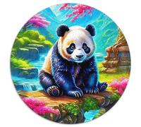 Panda géantPuzzle en Bois 1000 Pièces pour Adultes Et Enfants Rond Pet mignonDécorations Familiales À Défi Créatif Stimulant1000pcs (67.5x67.5cm)