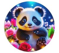 Panda géantPuzzles en Bois 1000 Pièce pour Adultes Et Enfants Rond Pet mignonJouet Puzzle À Défi Créatif1000pcs (67.5x67.5cm)